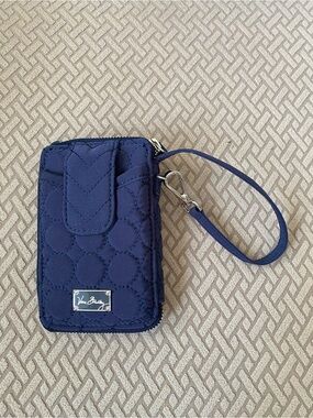 Vera Bradley Deep Navy Quilted Phone Wristlet with Strap